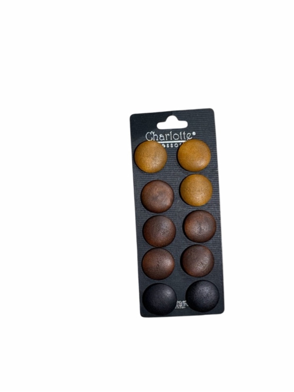 Charlotte Wood Stud Earrings Set Brown Black One Size